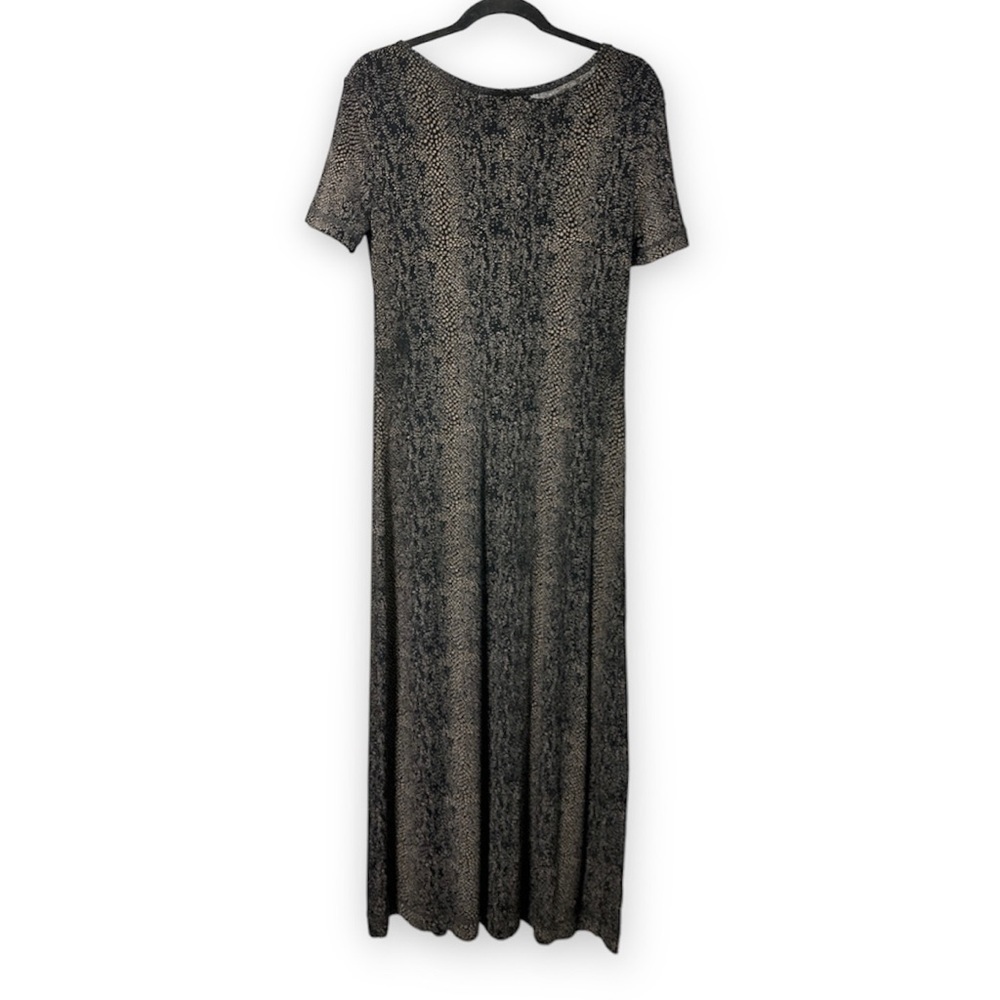 Vintage 90s Carole Little Black Patterned Short Sleeve Maxi Dress Women’s Size 4 - Picture 2 of 12